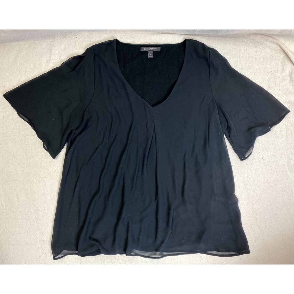 Banana republic Short sleeve top w sheer overlay